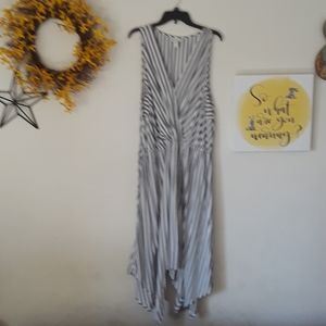 Ava & Viv Dress Striped Asymmetrical